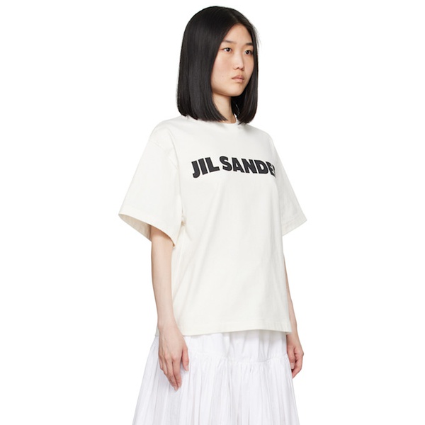 질샌더 질샌더 Jil Sander 오프화이트 Off-White Printed Logo T-Shirt 242249F110001