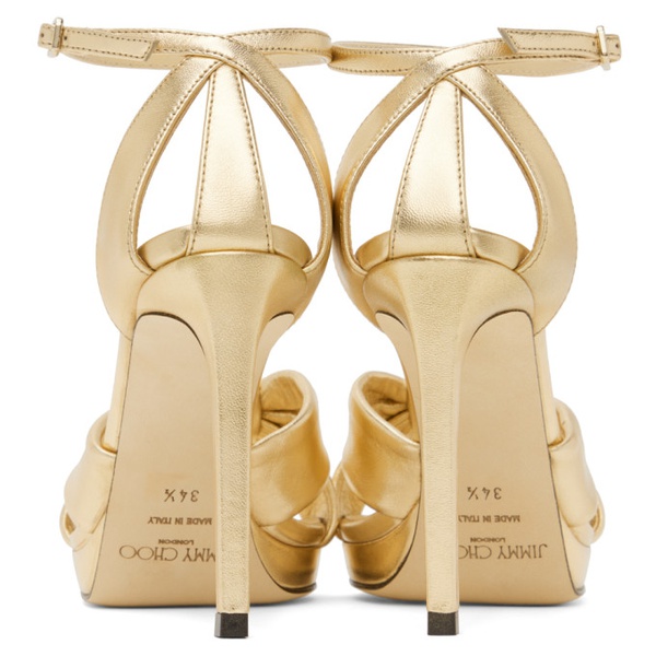  지미 추 Jimmy Choo Gold Rosie 100 Sandals 232528F125058