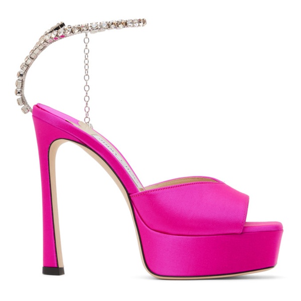  지미 추 Jimmy Choo Pink Saeda 125 Heeled Sandals 241528F125023