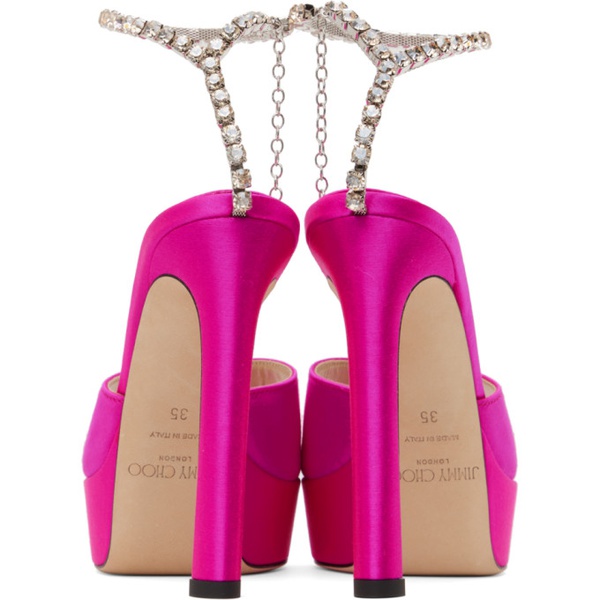  지미 추 Jimmy Choo Pink Saeda 125 Heeled Sandals 241528F125023