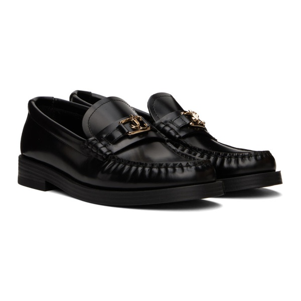  지미 추 Jimmy Choo Black Addie Loafers 241528F121004