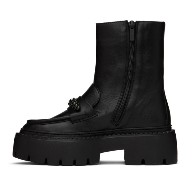  지미 추 Jimmy Choo Black Bryer Flat Boots 232528F113020