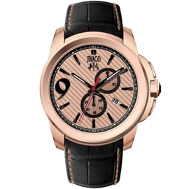 Jivago MEN'S Gliese Leather Rose Gold Dial Watch JV1515