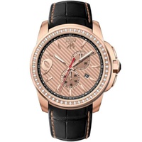 Jivago MEN'S Gliese Leather Rose Gold Dial Watch JV1535