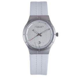 Johan Eric MEN'S Skive Leather White Dial Watch JE3001-04-001