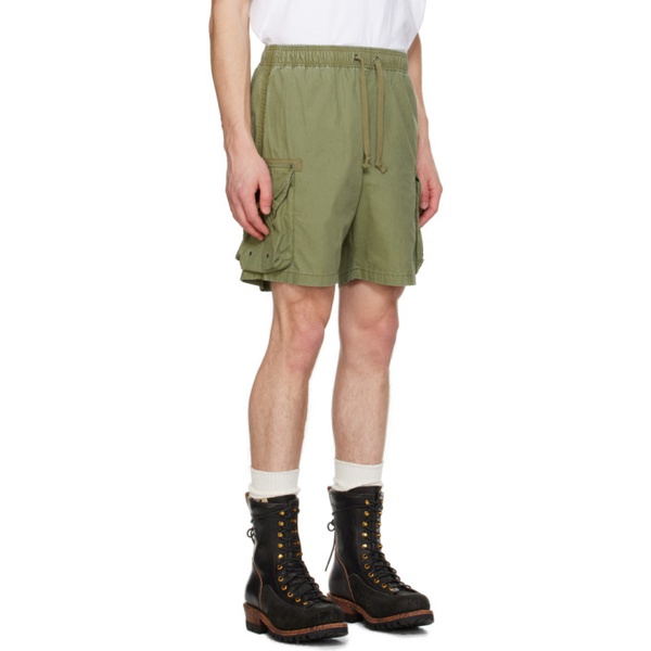  존 엘리어트 John Elliott Green Garment-Dyed Shorts 241761M193010