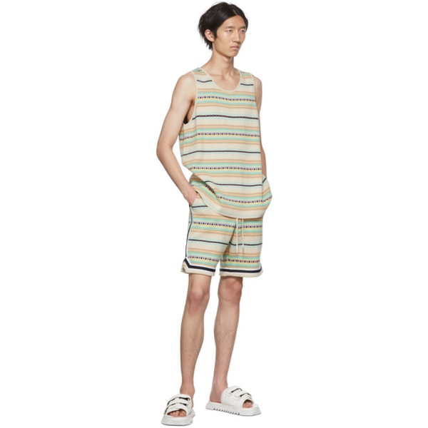  존 엘리어트 John Elliott Beige Striped Tank Top 222761M214005