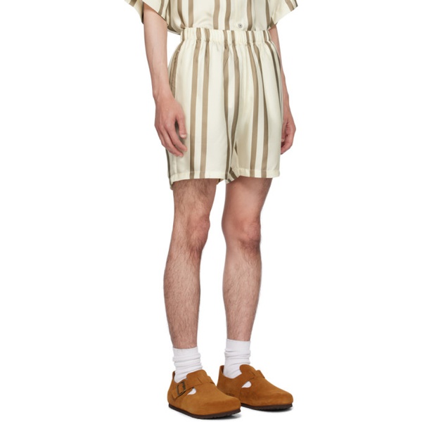  존 엘리어트 John Elliott 오프화이트 Off-White Striped Shorts 232761M193006
