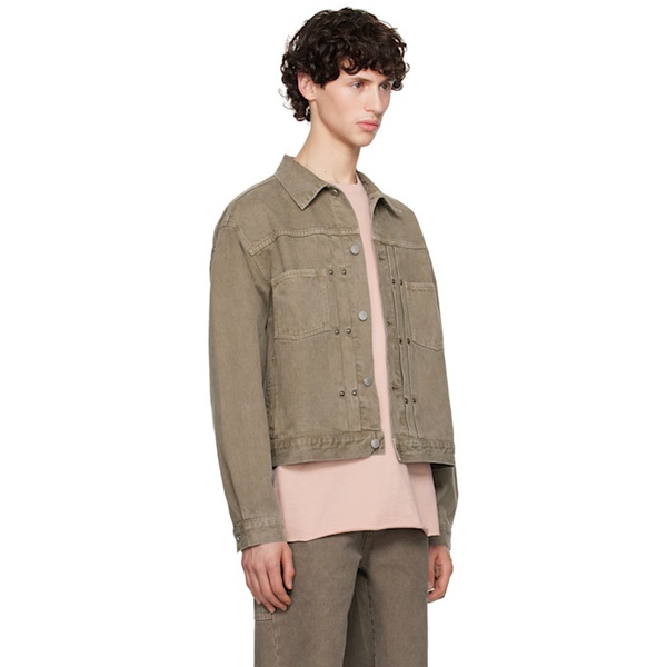  존 엘리어트 John Elliott Khaki Thumper Type II Denim Jacket 242761M177000