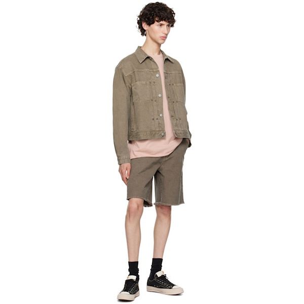  존 엘리어트 John Elliott Brown Cut-Off Shorts 242761M193003