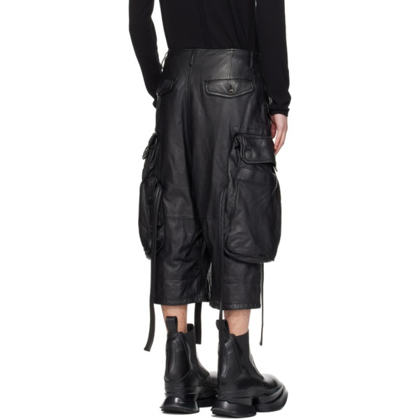  줄리어스 Julius Black Gas Mask Leather Shorts 241420M189000