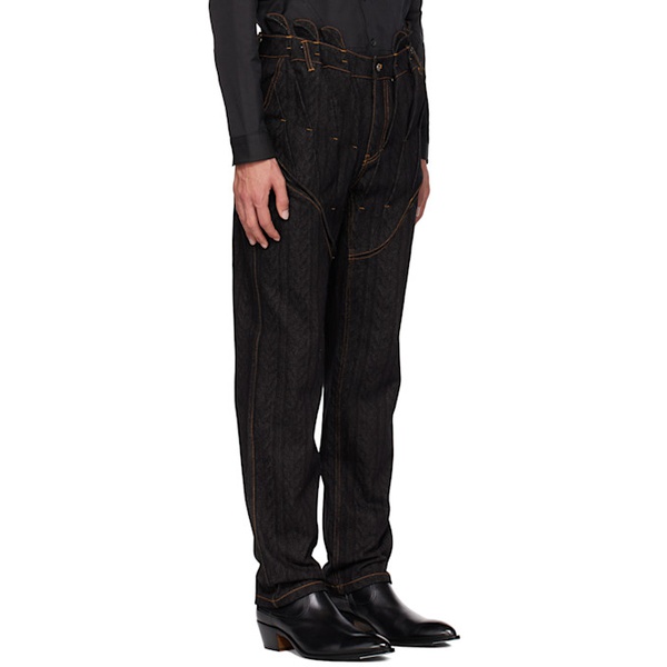  Juntae Kim SSENSE Exclusive Black Gathered Corset Jeans 232092M186000