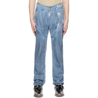 Juntae Kim Blue Painted Corset Jeans 231092M186003