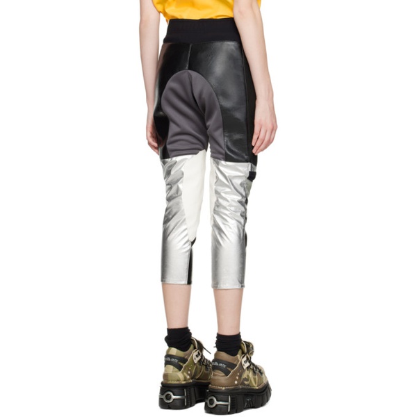  준야 와타나베 Junya Watanabe Silver & Black Paneled Faux-Leather Trousers 231253F087012
