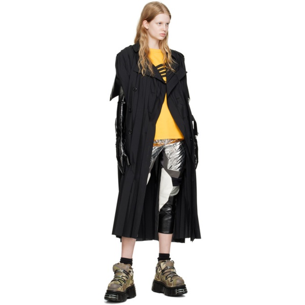  준야 와타나베 Junya Watanabe Silver & Black Paneled Faux-Leather Trousers 231253F087012