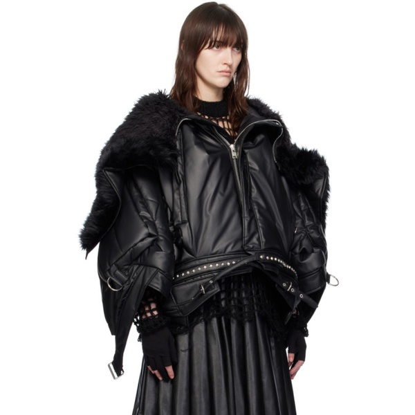  준야 와타나베 Junya Watanabe Black Padded Faux-Leather Jacket 232253F063000