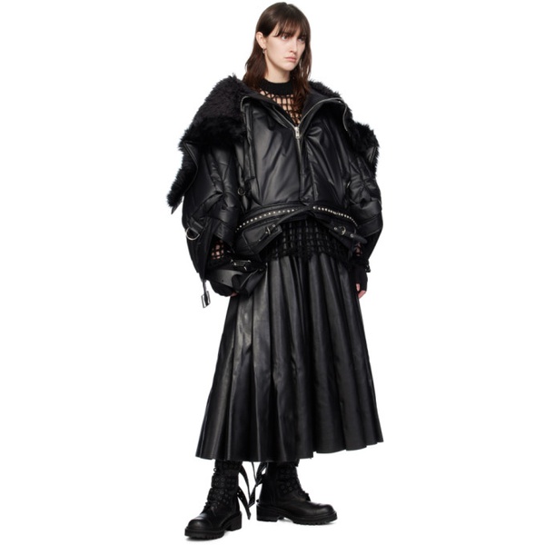  준야 와타나베 Junya Watanabe Black Padded Faux-Leather Jacket 232253F063000