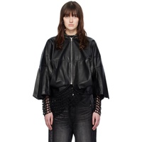 준야 와타나베 Junya Watanabe Black Paneled Faux-Leather Jacket 232253F063006