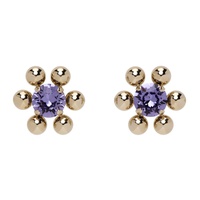 주스틴 클렁퀘 Justine Clenquet Gold & Purple Sadie Earrings 231235F022035