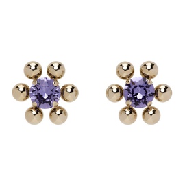 주스틴 클렁퀘 Justine Clenquet Gold & Purple Sadie Earrings 231235F022035