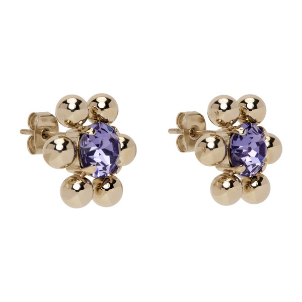  주스틴 클렁퀘 Justine Clenquet Gold & Purple Sadie Earrings 231235F022035
