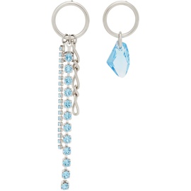 주스틴 클렁퀘 Justine Clenquet SSENSE Exclusive Silver & Blue Ewan Earrings 221235F009004