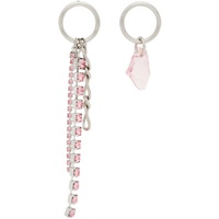 주스틴 클렁퀘 Justine Clenquet SSENSE Exclusive Silver & Pink Ewan Earrings 221235F009005