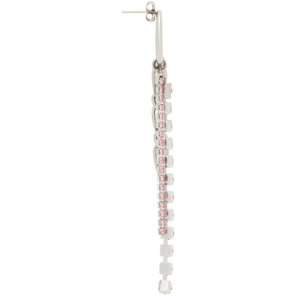  주스틴 클렁퀘 Justine Clenquet SSENSE Exclusive Silver & Pink Ewan Earrings 221235F009005