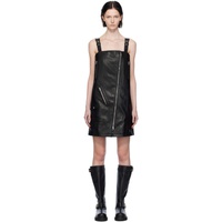 준지 Juun.J Black Utility Rider Faux-Leather Minidress 232343F052001