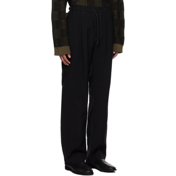  준지 Juun.J Black Drawstring Trousers 232343M191003