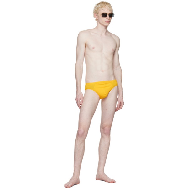  K.NGSLEY Yellow Rib Swim Briefs 232905M208001