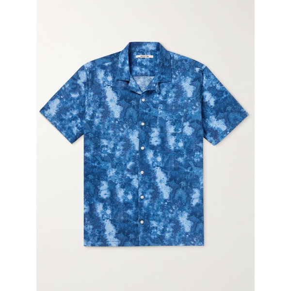  KESTIN Crammond Convertible-Collar Printed Cotton-Seersucker Shirt 29419655932097429