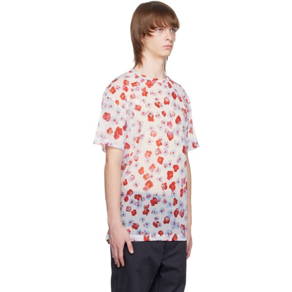  키딜 KIDILL White Floral Print T-Shirt 231716M213002