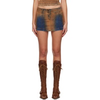 노울스 KNWLS Brown Harley Denim Miniskirt 232148F090002