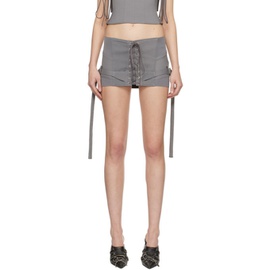 노울스 KNWLS Gray Lethal Miniskirt 241148F090001