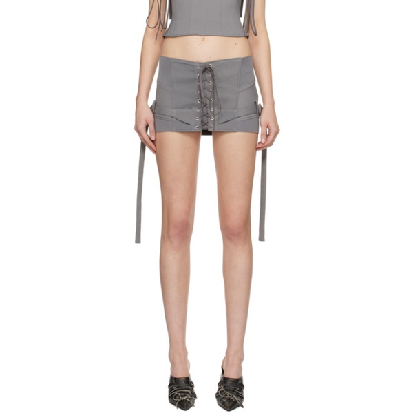  노울스 KNWLS Gray Lethal Miniskirt 241148F090001