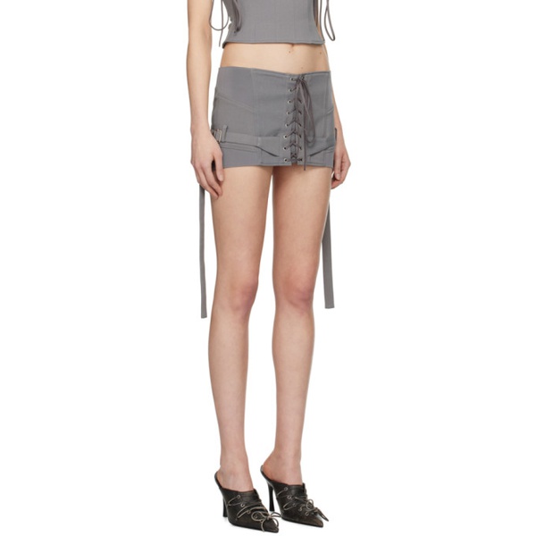  노울스 KNWLS Gray Lethal Miniskirt 241148F090001