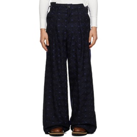 KOZABURO Navy & Black Attender Trousers 241061M191001