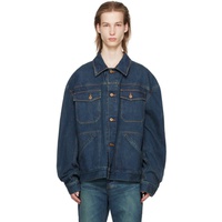 KOZABURO Indigo Button Denim Jacket 241061M177001