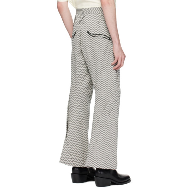  KOZABURO Black & White Dexter Trousers 241061M191006