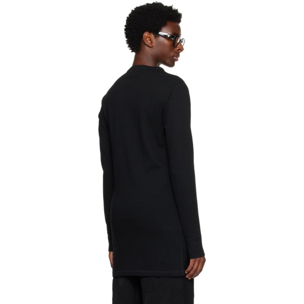  KOZABURO Black Henry Long Sleeve T-Shirt 232061M213000