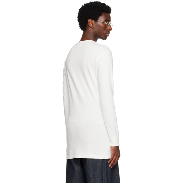  KOZABURO White Henry Long Sleeve T-Shirt 232061M213001