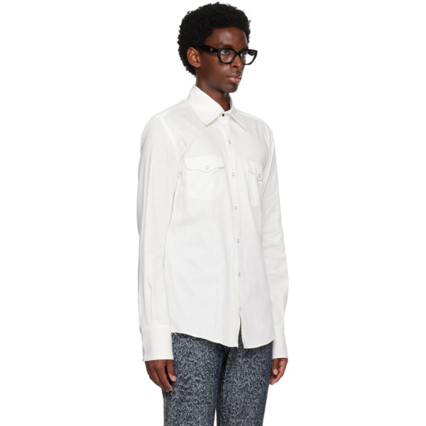 KOZABURO White Slim-Fit Shirt 232061M192002