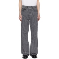 KUSIKOHC Gray Multi Rivet Jeans 241216M186002