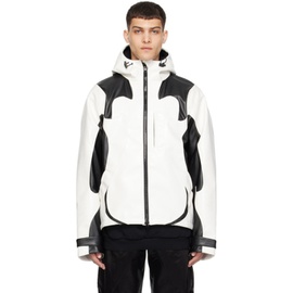 KUSIKOHC White & Black Paneled Faux-Leather Jacket 241216M180003