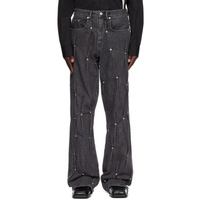 KUSIKOHC Black Multi Rivet Jeans 232216M186001