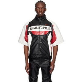 KUSIKOHC Black & Red Rider Faux-Leather Jacket 241216M192011