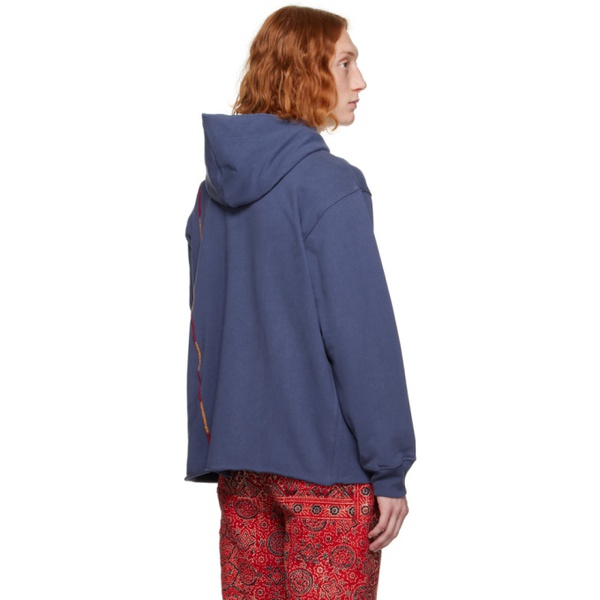  Kartik Research Blue Embroidered Hoodie 232224M202000