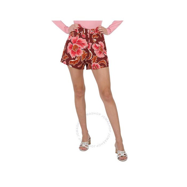  Kenzo Ladies Bordeaux Floral Denim Shorts FC62DS2149P7-23