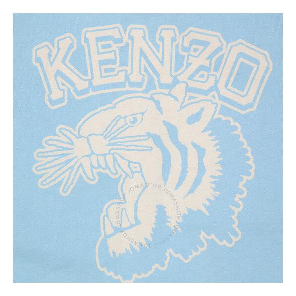  Kenzo Sky Blue 1970 Oversized Tiger Varsity Hooded Sweatshirt FC62SW0204MC-64